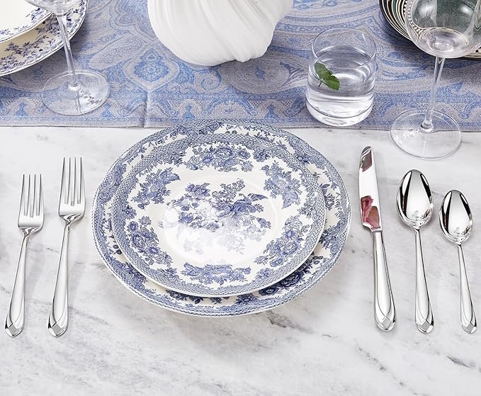 KEAWELL Premium Astra 4-Piece 7.4 inch Spoon Set ??Mirror-Finished 18/10 Stainless Steel with Diamond-Faceted Handles Dishwasher Safe for Modern Dining (4, Dinner Spoons)