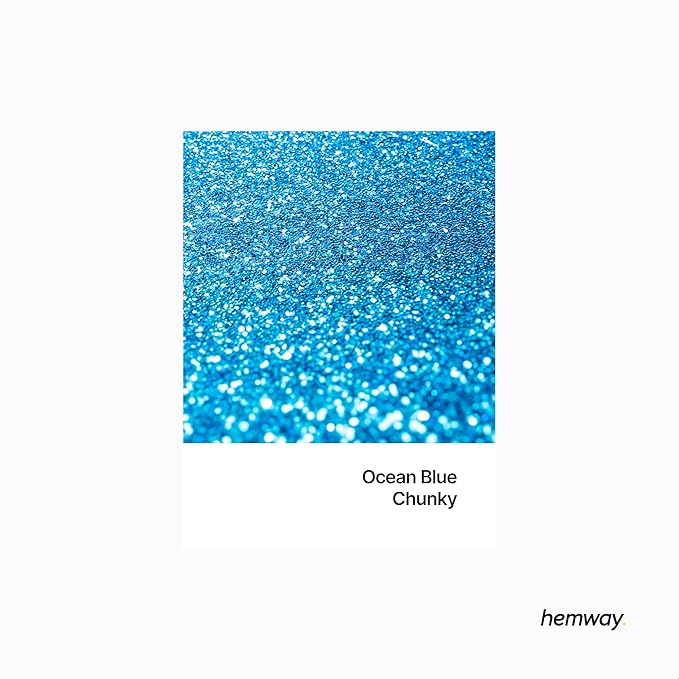 Hemway Premium Glitter Shaker - Ocean Blue | 130g Chunky Metallic Flake Sequins for Resin & Epoxy Crafts | Craft Supplies for Tumblers, Festival, Art