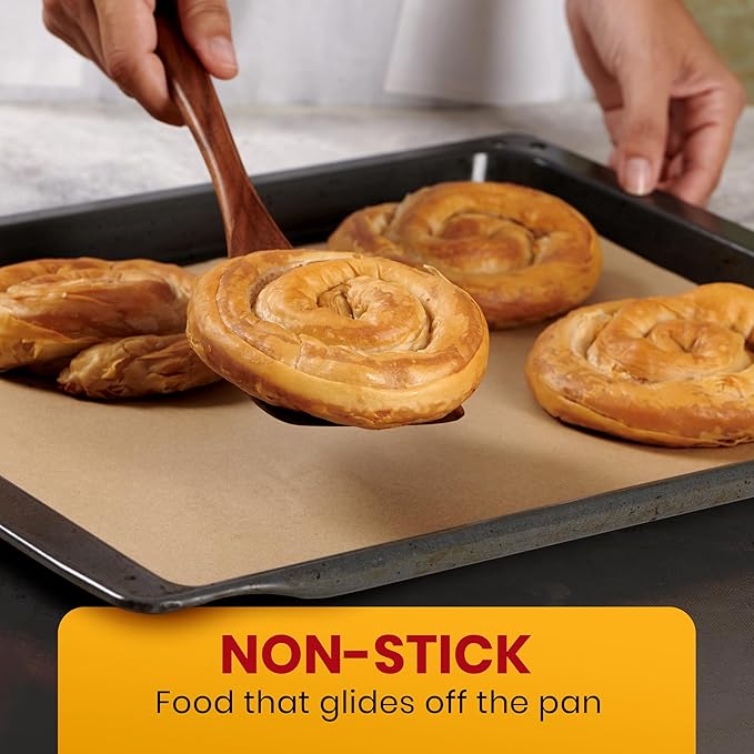 Quarter Sheet Pans 8x12 Inch Pack of 120 Parchment Paper Baking Sheets by Baker?™s Signature | Precut Silicone Coated & Unbleached ??Will Not Curl or Burn ??Non-Toxic & Comes in Convenient Packaging