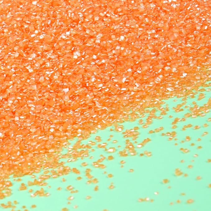 Orange Sanding Sugar Sprinkles, Food Grade 150g, Edible Sprinkles for cupcake decorating, Cake Toppers, Sprinkles Decoration, Ice Cream, Wedding Party Valentines Halloween Christmas Supplies