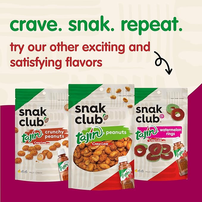 Snak Club Tajin Toasted Corn, Roasted Corn Nuggets with Chili and Lime Seasoning, Mild, Non-GMO, Gluten-Free, Kosher Snack, No Artificial Colors or Flavors, Low Cholesterol, 26 oz Resealable Bag