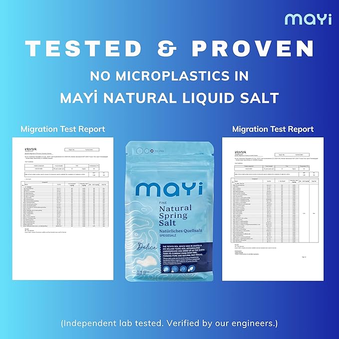 MAYİ Natural Spring Fine Ground Salt 1.2 lb - Hand-Harvested, Kosher, Microplastic-Free, Mineral-Rich for Electrolyte Drinks, Unrefined Healthy Salt for Cooking, Baking, Canning & Pickling