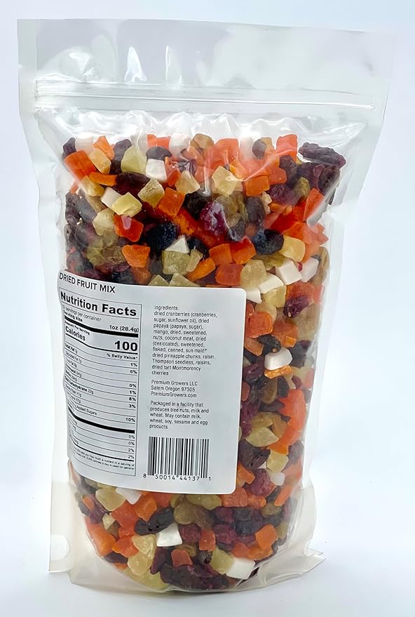 Oregon Premium Growers Healthy Choice Dried Fruit Snacks, 32oz – Natural Trail Mix with Cranberries, Mango, Coconut, Raisins, Oregon Crafted Especially for You