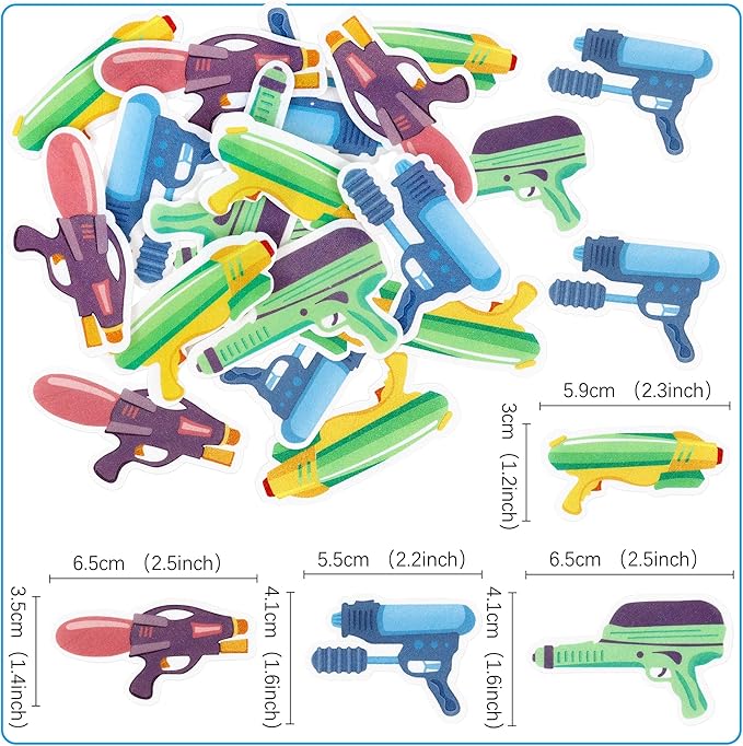 40Pcs Edible Water gun Cupcake Toppers Summer Beach Hawaii Party Decorations for Sweet Summer Theme Baby Shower Supplie