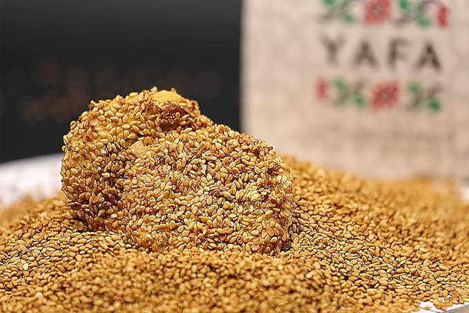 YAFA Barazek Sesame Cookies - Turkish sesame cookies - Classic Barazek with Almonds - Crunchy Middle Eastern Treats with a Honey- Sesame Glaze- Taste of Palestine -500g, Mother's Day Gift