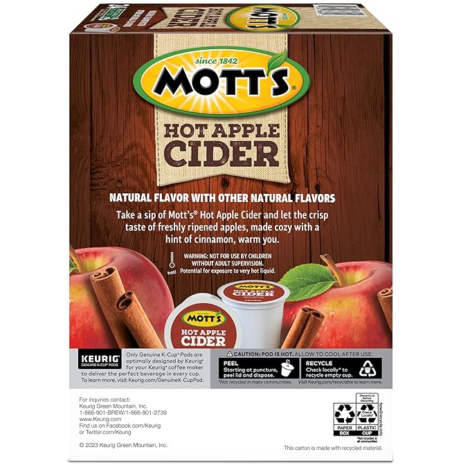 Mott's Apple Cider, Keurig Single-Serve K-Cup Pods, 96 Count
