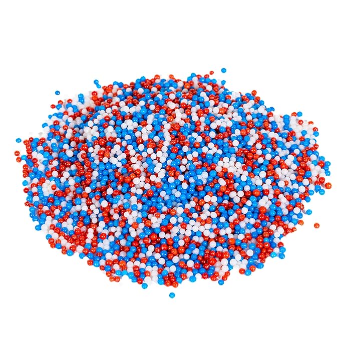 Bakerpan Patriotic Nonpareils Sprinkles - 7 Ounces Patriotic Sprinkles for Cake Decorating - Edible Nonpareils for Cupcakes, Ice Cream, Cake Decorations (Made in USA)