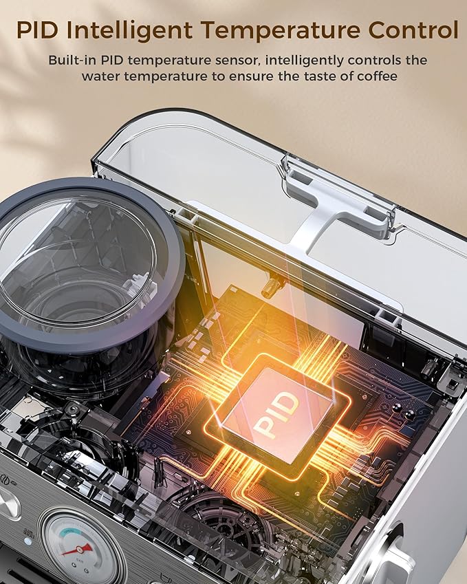 (2025 Upgrade)20 Bar Espresso Machine with Grinder & Milk Frother Steam Wand, Tamping Tools, Expresso Coffee Machines 58mm Commercial Espresso Maker for Home or Cafì±? Perfect for latte, Cappuccino