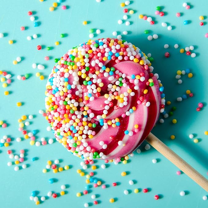 Yupik Birthday Cake Sprinkles, 2.2 lb (35.2 oz), Rainbow Nonpareil Sprinkles, Gluten-Free, Kosher, Cholesterol-Free, Sodium-Free, Fat-Free, Ideal for Ice Cream, Cakes & Donuts Decorating