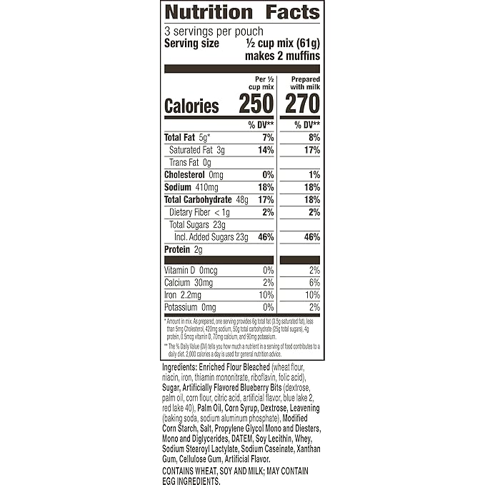 Betty Crocker Blueberry Muffin Mix, 6.5 oz (Pack of 9)