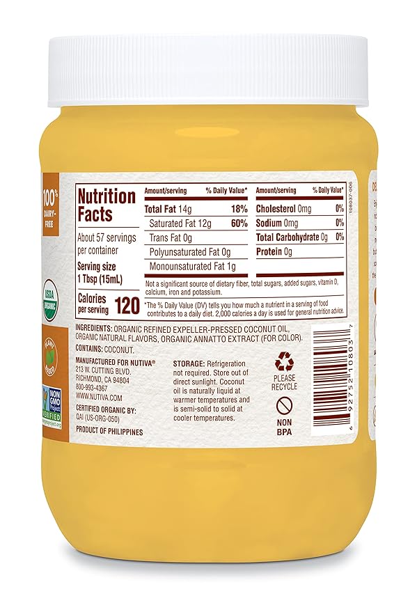 Nutiva Organic Butter Flavored Coconut Oil for Popcorn, Cooking and Baking. 29 Fl Oz - USDA Organic Non-GMO, Vegan Dairy-Free Butter Substitute. Paleo and Keto Friendly.