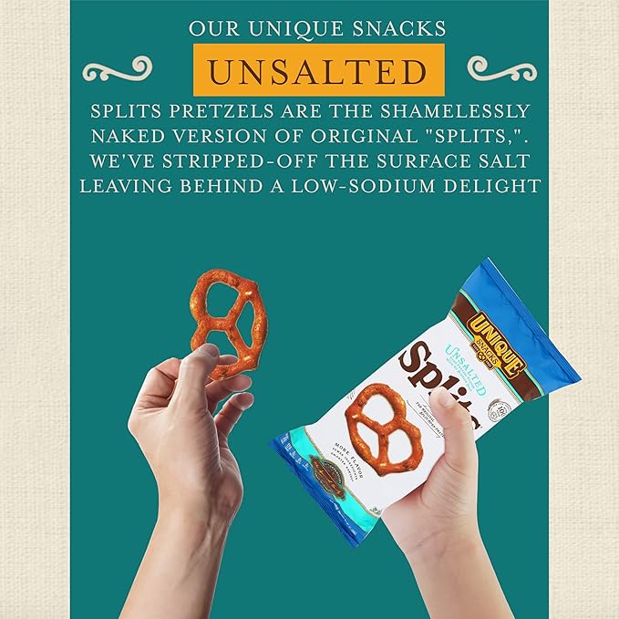 Unique Snacks Unsalted Splits, Delicious, Vegan, Homestyle Baked, Certified OU Kosher and Non-GMO, 11 Ounce Bag (Pack of 12)