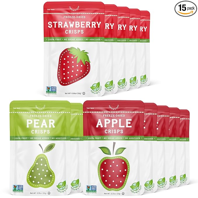 Nature?™s Turn Freeze-Dried Fruit Snacks, Snack Size Variety, Pack of 15 (0.35 oz Each)