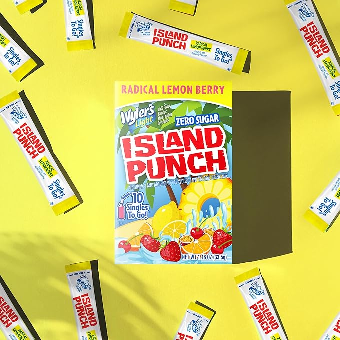 Wyler's Light Island Punch, Radical Lemon Berry, 10 CT