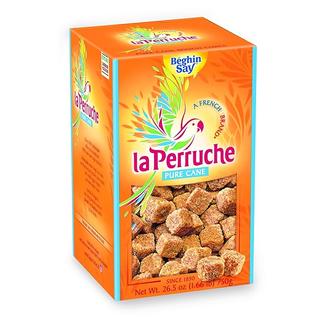 La Perruche Pure Cane Brown Sugar Cubes (750g/1.65lb box) | Ideal Sugar Cubes for Coffee | Pack of 4
