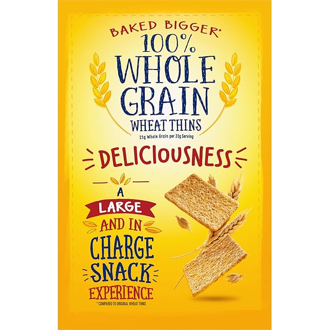 Wheat Thins BIG Snacks, Whole Grain Wheat Crackers, Bulk Snack Crackers, 6 - 8 oz Boxes