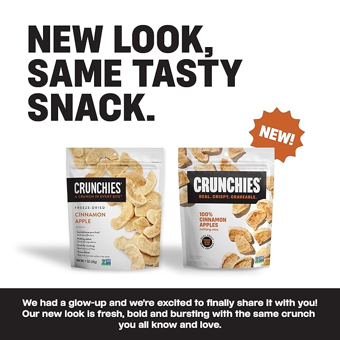 Crunchies Freeze-Dried Fruits, 100% All Natural Crispy Fruit, Non GMO and Kosher, Resealable Freeze Dried Fruit Snack Packs, Pack of 6 (Mango)