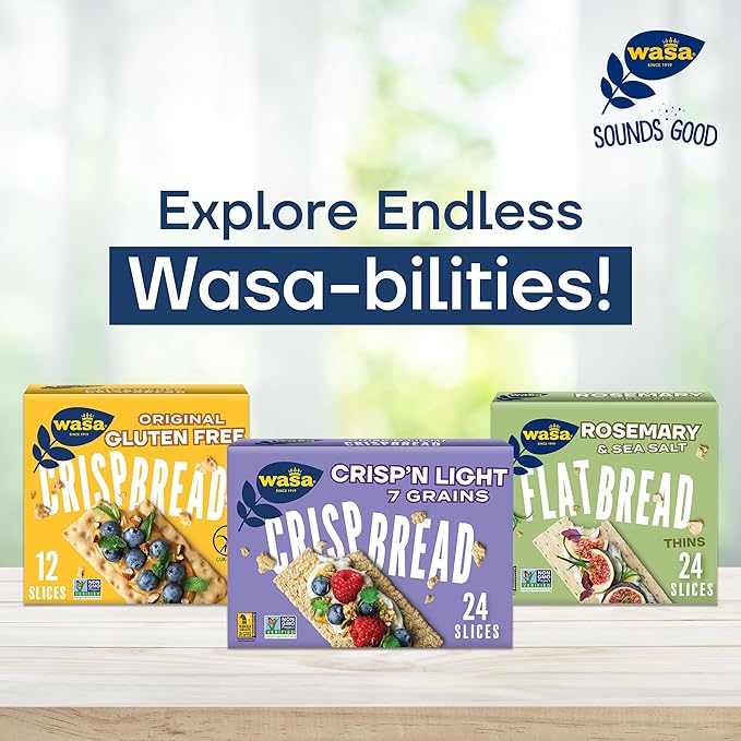 Wasa Whole Grain Crispbread, 9.2 oz (Pack of 12), Crackers, Non-GMO Ingredients, Fat Free, Made with 100% Whole Grains