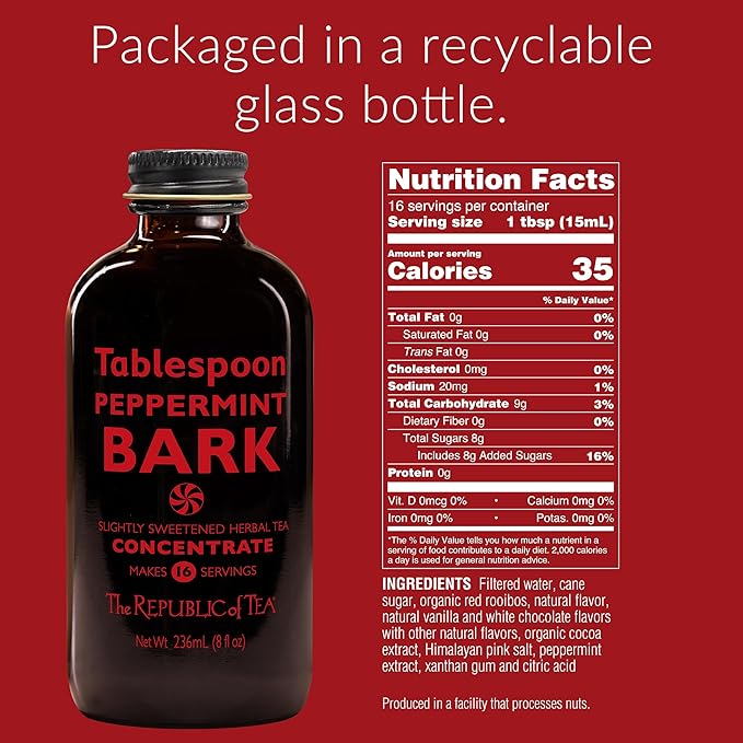 The Republic of Tea ??Tablespoon Peppermint Bark, Herbal Tea Concentrate, 8 fl oz -16 Servings