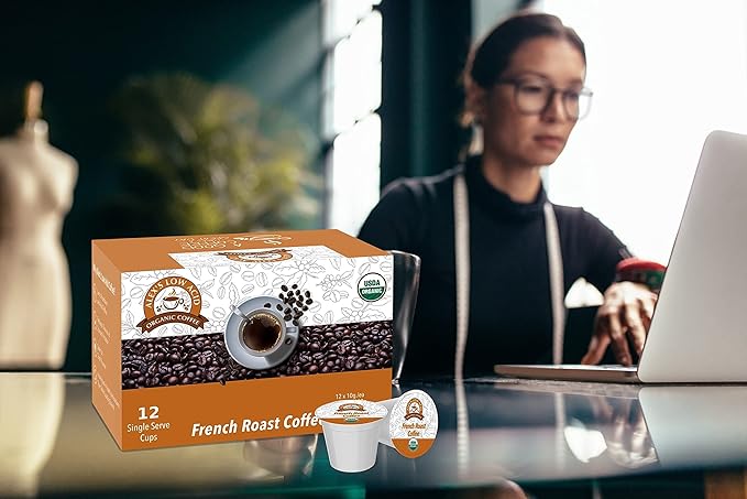 Alex's Low Acid Organic Coffee Single-Serve Pods (12-Pack) - French Roast