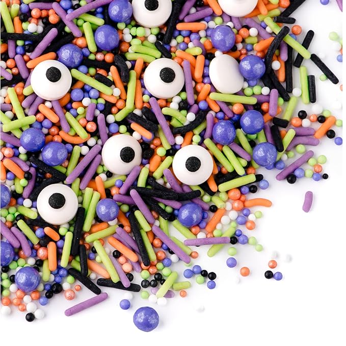 Sweets Indeed Sprinklefetti Monster Mash Sprinkles ??4 oz Jar | Halloween Sprinkle Mix with Candy Eyeballs, Jimmies, Nonpareils & Confetti | Cupcake & Cake Decorations