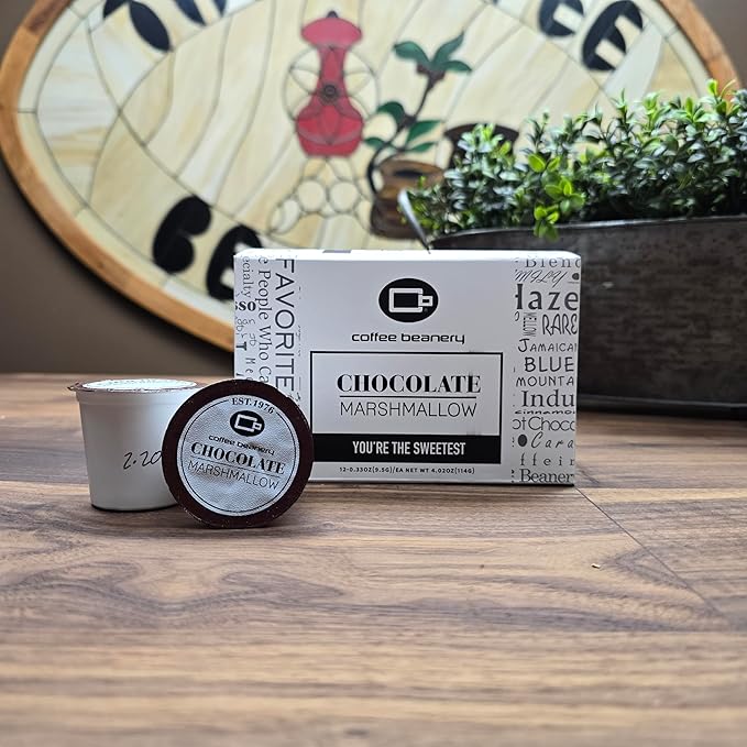Coffee Beanery Chocolate Marshmallow Coffee Pods | 12ct Medium Roast | 100% Specialty Arabica | Gourmet Flavored Pods