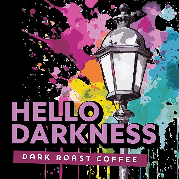 Java Factory Hello Darkness Flavored Ground Coffee Bag ??Extra Bold Dark Roast Brew, Made with 100% Arabica Beans, 10 Oz