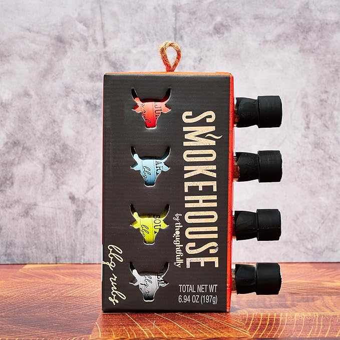 Smokehouse by Thoughtfully, Smokehouse Barbecue Rubs Gift Set, Flavors Include Cajun, Caribbean, Memphis and Southwest, Set of 4