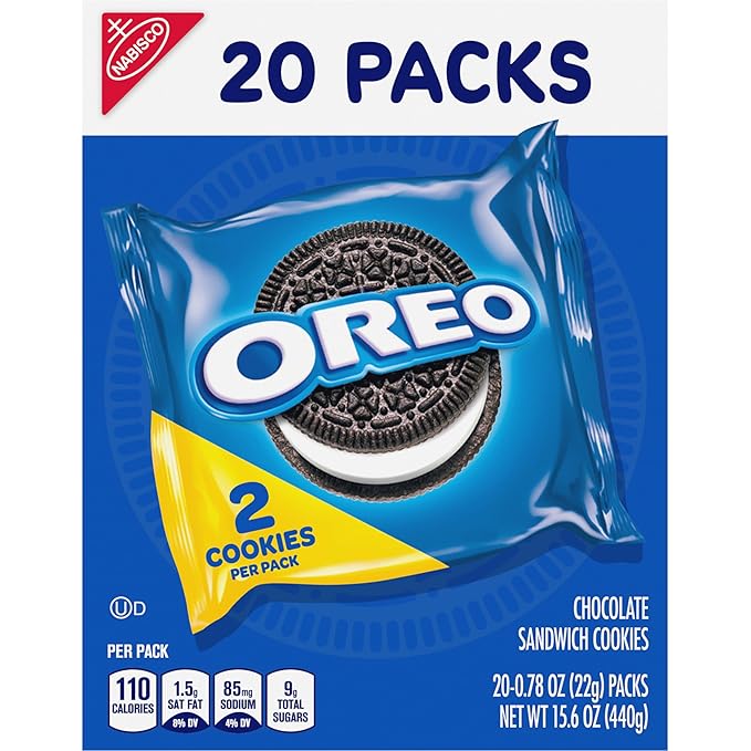 OREO Chocolate Sandwich Cookies, 20 Snack Packs (2 Cookies Per Pack)