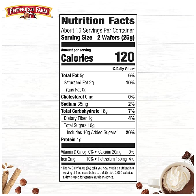 Pepperidge Farm Pirouette Cookies, Chocolate Fudge Créme Filled Wafers, 13.5 Oz Tin (Pack of 2)