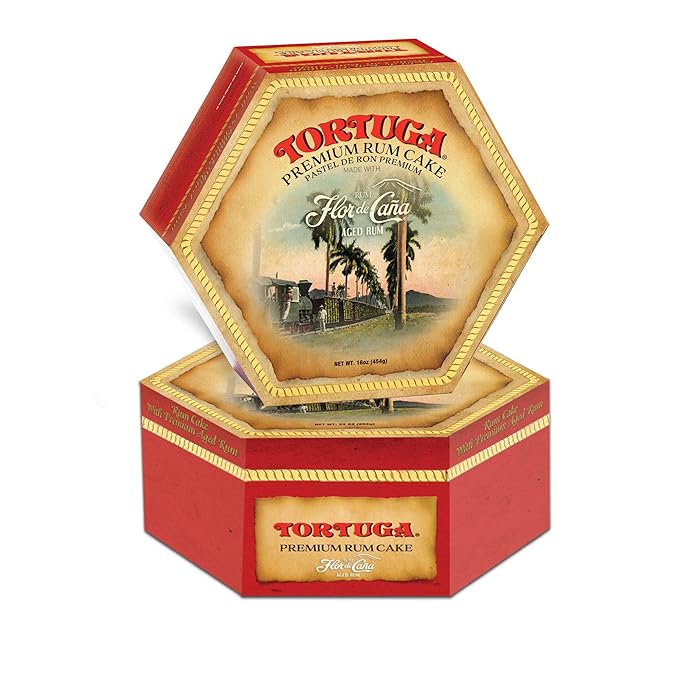 TORTUGA Caribbean Flor de Cana Rum Cake - 16 oz Rum Cake - 2 Pack - The Perfect Premium Gourmet Gift for Gift Baskets, Parties, Holidays, Birthdays and make an Excellent Father’s Day Gift