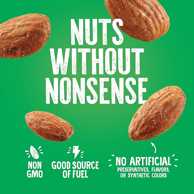 Emerald Nuts Dry Roasted Almonds 7ct (1-Pack) | 100-Calorie Individual Snack Packs | Plant-Based Protein, Kosher Certified, Non-GMO | Contains No Artificial Preservatives, Flavors or Synthetic Colors