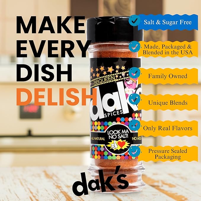 DAK's Spices BBQueen Seasoning Blend | 100% Salt & Sugar Free | Healthy Seasoning | MSG, Preservative & Potassium Chloride Free | Low Carb & Keto Friendly | Perfect for Adding Flavor to Recipes | 1.5 oz