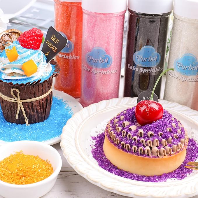 White Sprinkles Sanding Sugar, 6.35 Oz Edible Sparkling Sugar Crystals for Baking Cookies Ice Cream Cupcake Cake Decorations