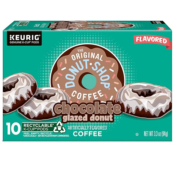 The Original Donut Shop Coffee Chocolate Glazed Donut Keurig Single-Serve K-Cup Pods, Medium Roast Coffee, 60 Count (6 Packs of 10)