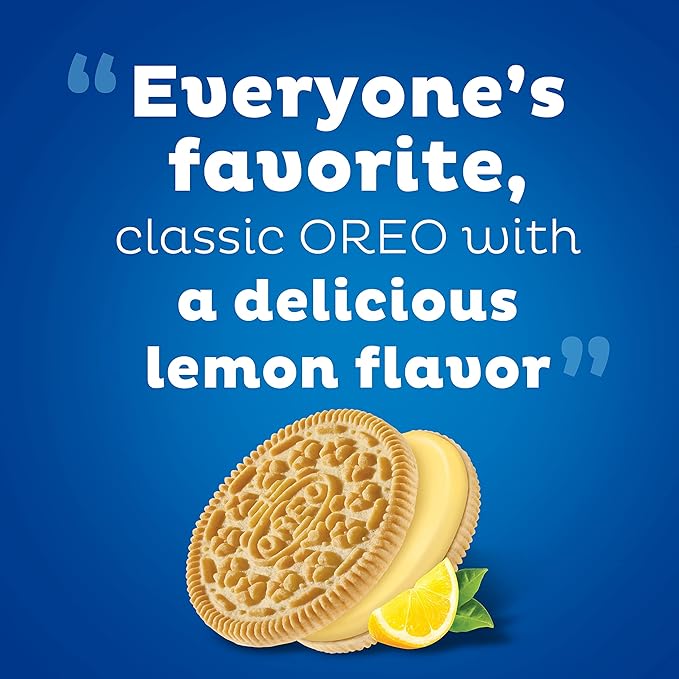 OREO Lemon Creme Sandwich Cookies, Party Size, 24.95 oz