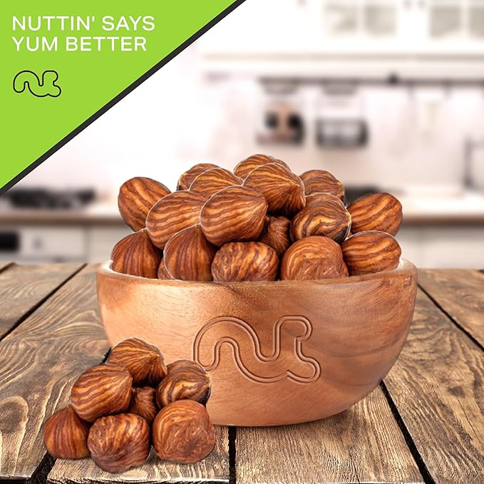 NUT CRAVINGS - Raw Hazelnuts Filberts with Skin - Unsalted, Shelled, (32oz - 2 LB) Bulk Nuts Packed Fresh in Resealable Bag - Kosher Healthy Snack, Food Assortments Ideal for Trail Mixed Nuts
