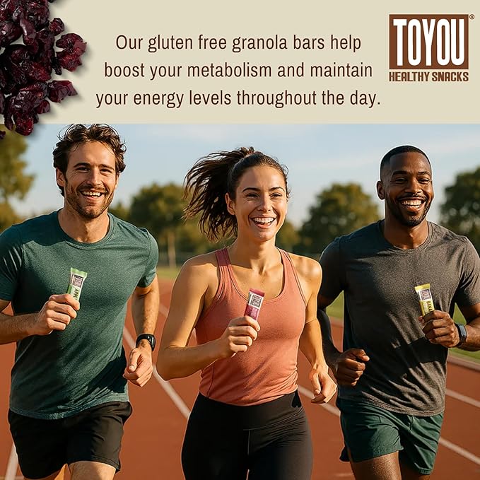 ToYou Chewy Fruit and Nut Bars - Healthy Protein Snacks | Peanut Butter Cranberry - 1.41 Ounce (Pack of 12) | Soft Chewy, Vegan, Fiber-packed Granola Bars for Adults and Kids, Made with Natural Ingredients