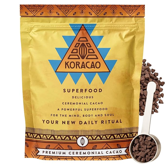 KORACAO Sustainably Harvested Cacao | Ideal Superfood for Everyday Bliss | Ceremonial Grade Cacao | Enhance Your Spiritual Journey with Ancient Superfood Delight - 1/2 Pound
