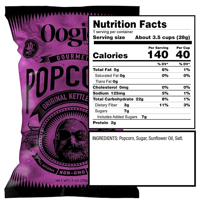 Oogie's Gourmet Popcorn | 18 Pack | Variety Flavor Pack | Gluten Free Popcorn Snacks | 1oz Individual Bags
