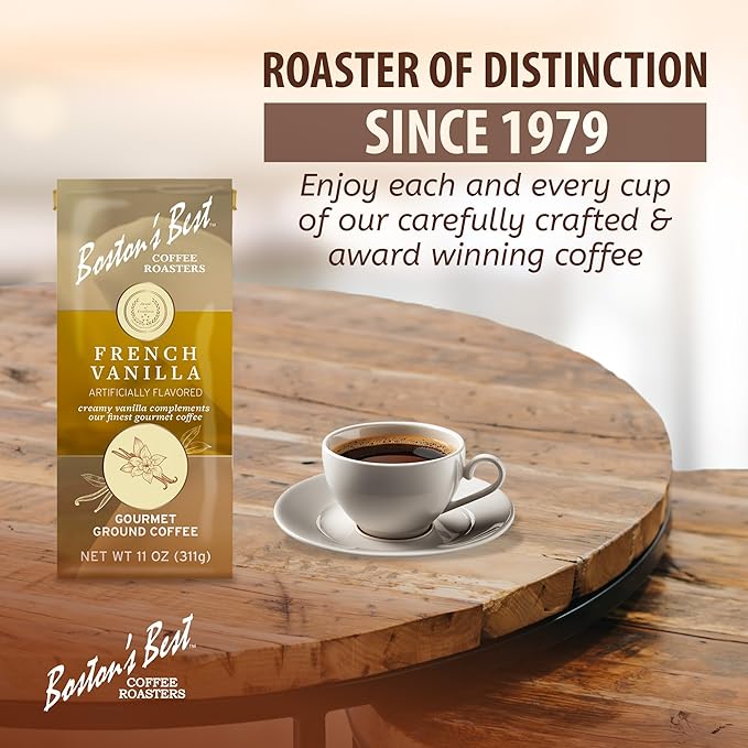 Boston???Best - French Vanilla Coffee, Delicious Gourmet Coffee, Premium Ground Coffee, 11 oz. / 311 g Bag
