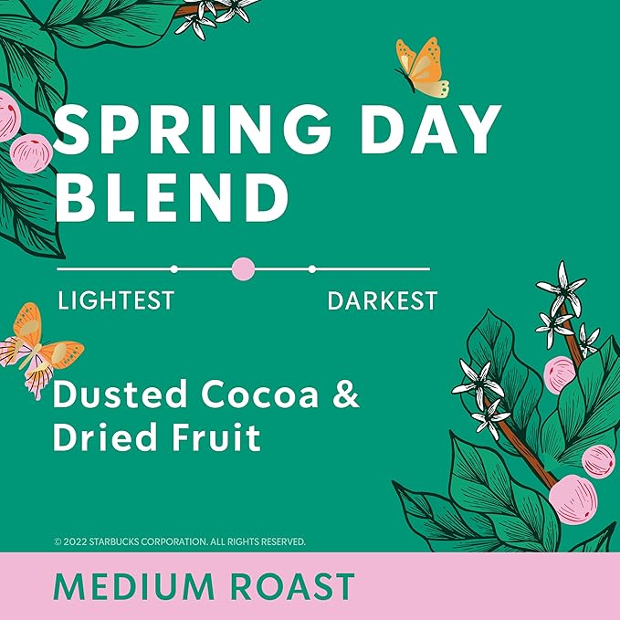Starbucks Ground Coffee, Medium Roast, Spring Day Blend, 100% Arabica, Limited Edition, 17 oz bag