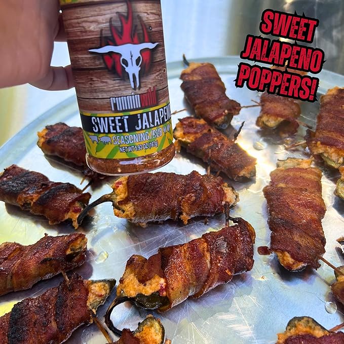 Sweet Jalapeno Seasoning | Premium Sweet and Spicy Rub | Sweet Heat Rub for Beef, Pork, Chicken, and Fish | Incredible Fajita Seasoning and Rib Rub | Runnin Wild Foods, 5.9 oz