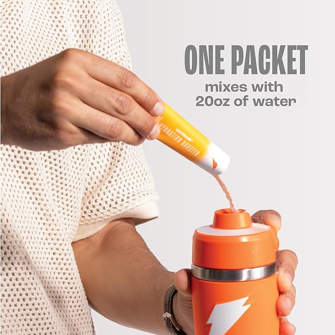 Gatorade Hydration Booster Electrolyte Drink Mix Powder Packets, Citrus Berry, Advanced Electrolyte Blend, No Added Colors, No Artificial Sweeteners, Essential Vitamins A, C, B3, B5, B6, Makes 20 Fl Oz, (6 Pack)