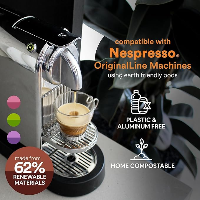 Woken Coffee Compostable Nespresso Pods Variety Pack - Dark and Medium Roast Italian Espresso Compostable Coffee Pods Compatible with Nespresso Machine (50 Pods, 5 Boxes) (Pack of 5), Variety Pack)