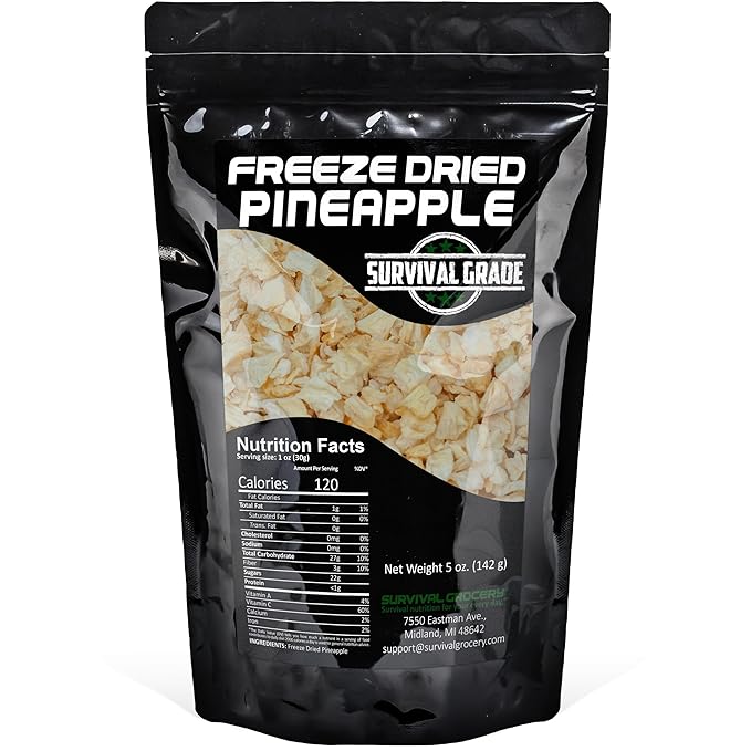 Survival Grocery짰 - Freeze Dried Pineapple (5 oz./1 Bag)