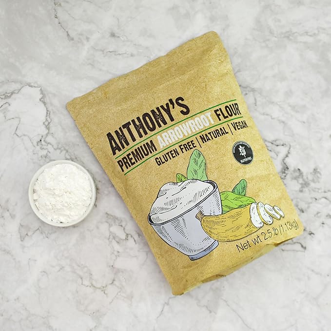 Anthony's Premium Arrowroot Flour Powder, 2.5 lb, Gluten Free, Non GMO, Cornstarch Alternative