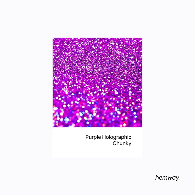 Hemway Premium Glitter Shaker - Purple Holographic | 130g Chunky Metallic Flake Sequins for Resin & Epoxy Crafts | Craft Supplies for Tumblers, Festival, Art