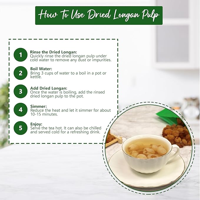 NPG Dried Longan Pulp 16 Oz, Meat Fruit, Gui Yuan, Lung Gan, No Additives, Edible, Perfect for Teas, Snacks, Desserts, Cooking, Premium Quality, Dragon Eye