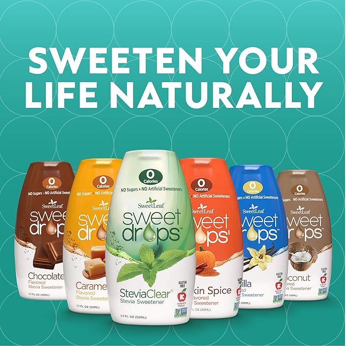 SweetLeaf Sweet Drops - Stevia Liquid Variety Pack with Chocolate, Caramel, Vanilla Stevia Sweetener, Sugar-Free Coffee Syrup Alternative and More, 1.7 Oz Ea (Pack of 3)